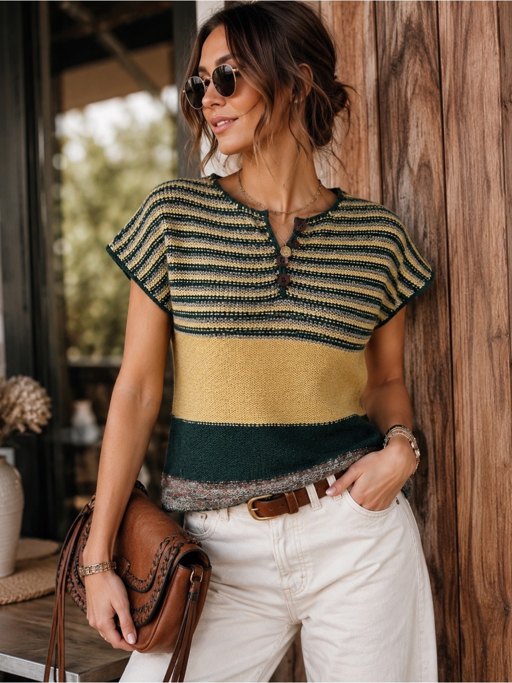 🌺 Anthropologie Change of the Moon short-sleeved sweater